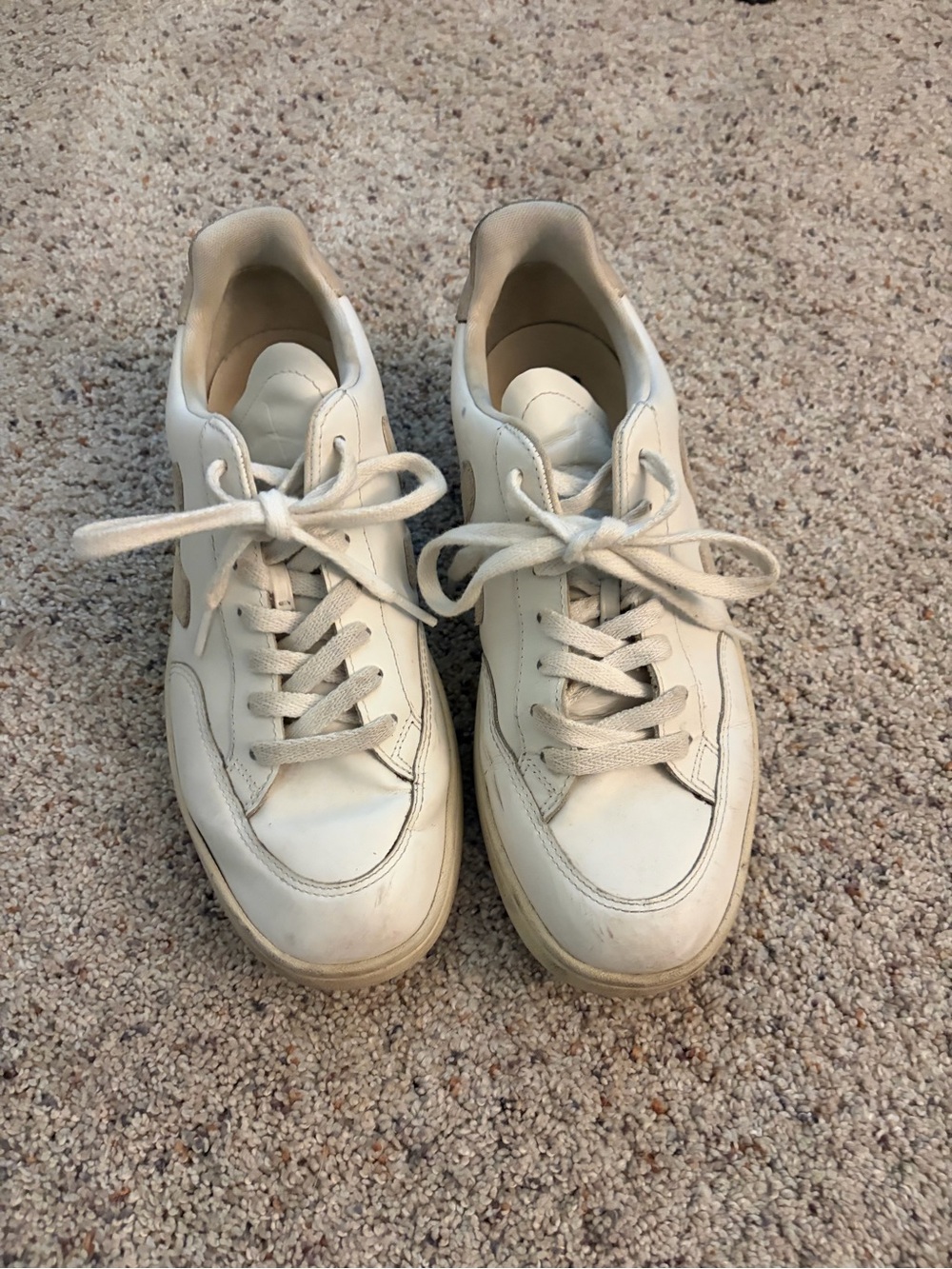 Veja Women's White Leather Lace-Up Sneakers